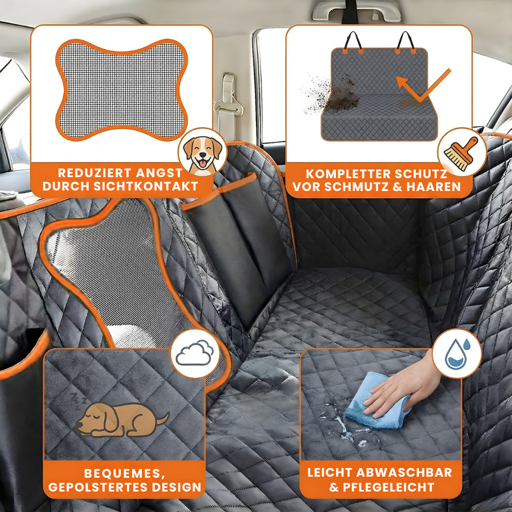 Wasserdichter Rücksitzbezug – Ordnung im Auto. Ruhige Fahrten.