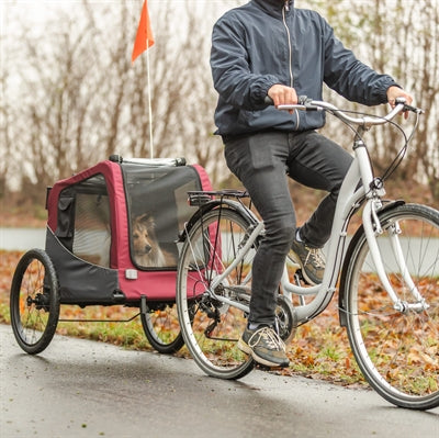 Trixie Dog Bicycle Trailer Grey / Red 61/125X56X64 Cm