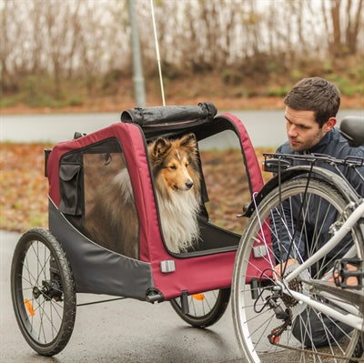 Trixie Dog Bicycle Trailer Grey / Red 61/125X56X64 Cm