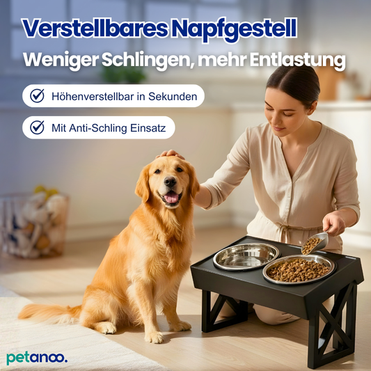 Verstellbares Napfgestell – Besser fressen. Weniger Chaos.