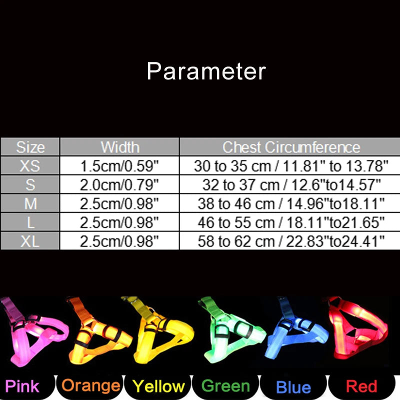 LED Nylon Hundegeschirr - verbesserte Sichtbarkeit